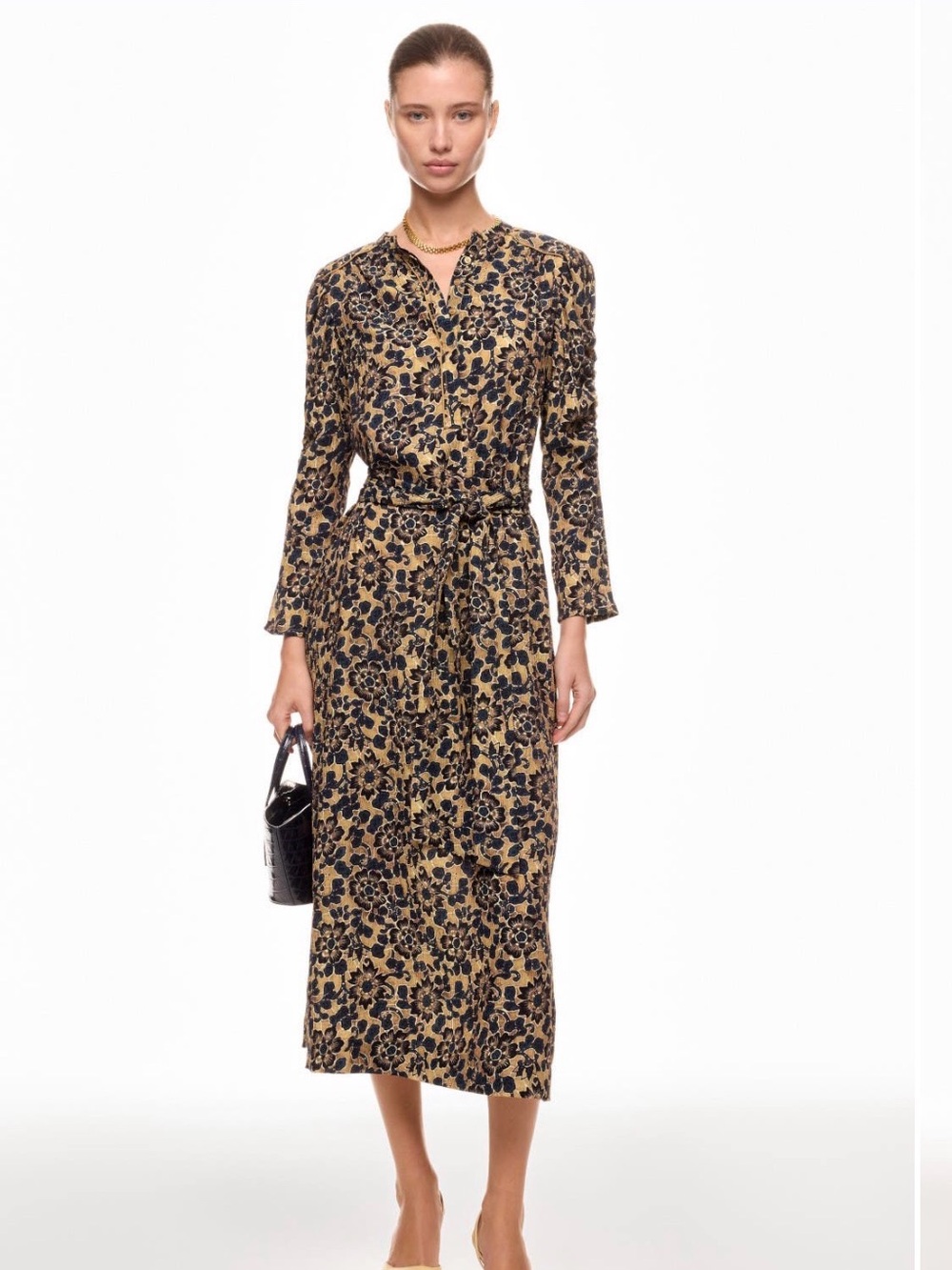 Dea Kudibal Floral Maxi Dress in Blue & Brown Size Small